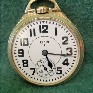 Vintage Eglin railway pocket watch. 10K gold filled case. Excellent condition